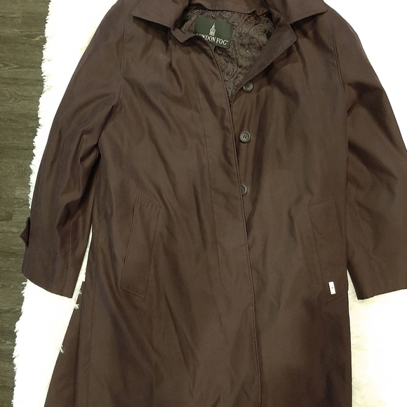 LONDON FOG Purple coat with removable hood - Picture 4 of 13